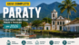 Centro histórico de Paraty com barcos e montanhas ao fundo